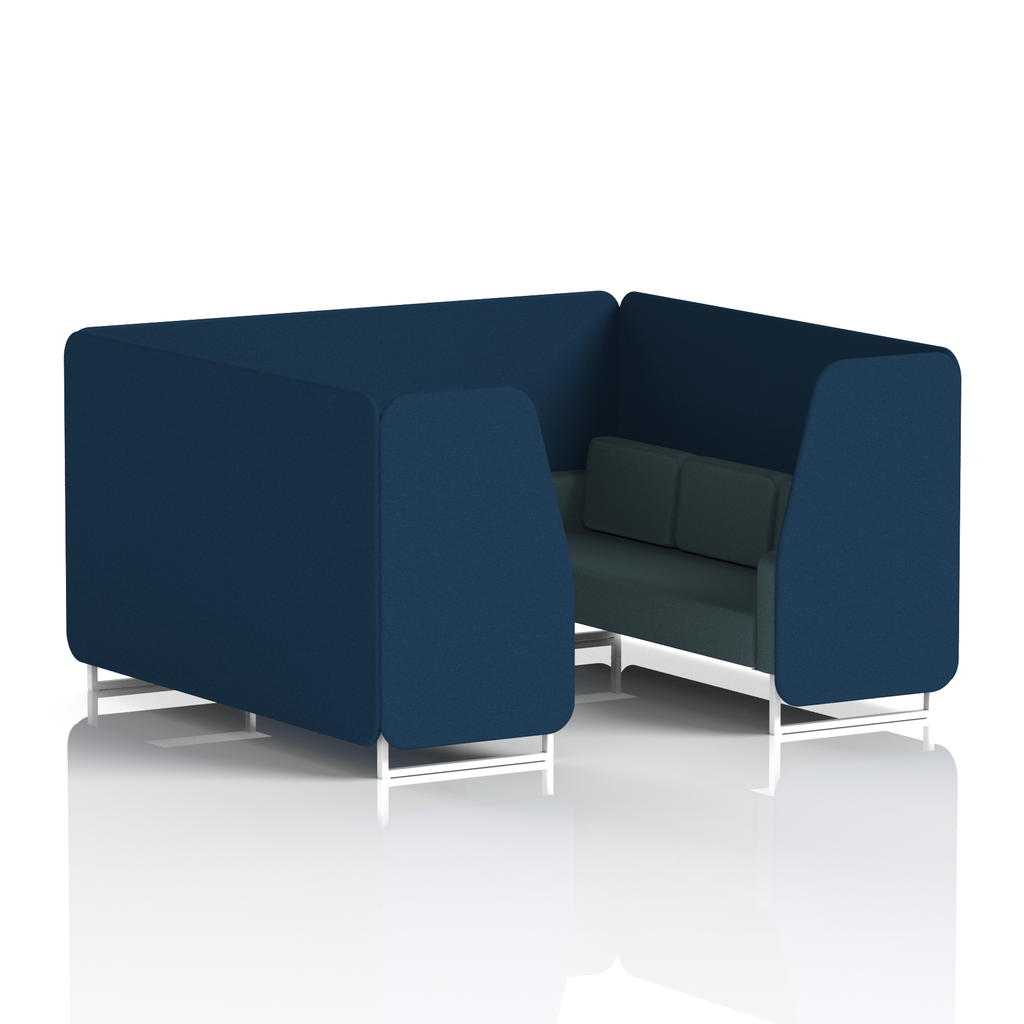 Brixworth Booth With White Legs in Two Tone 4 Seater Partner Panels And Mix Sofa Band 4 - Synergy