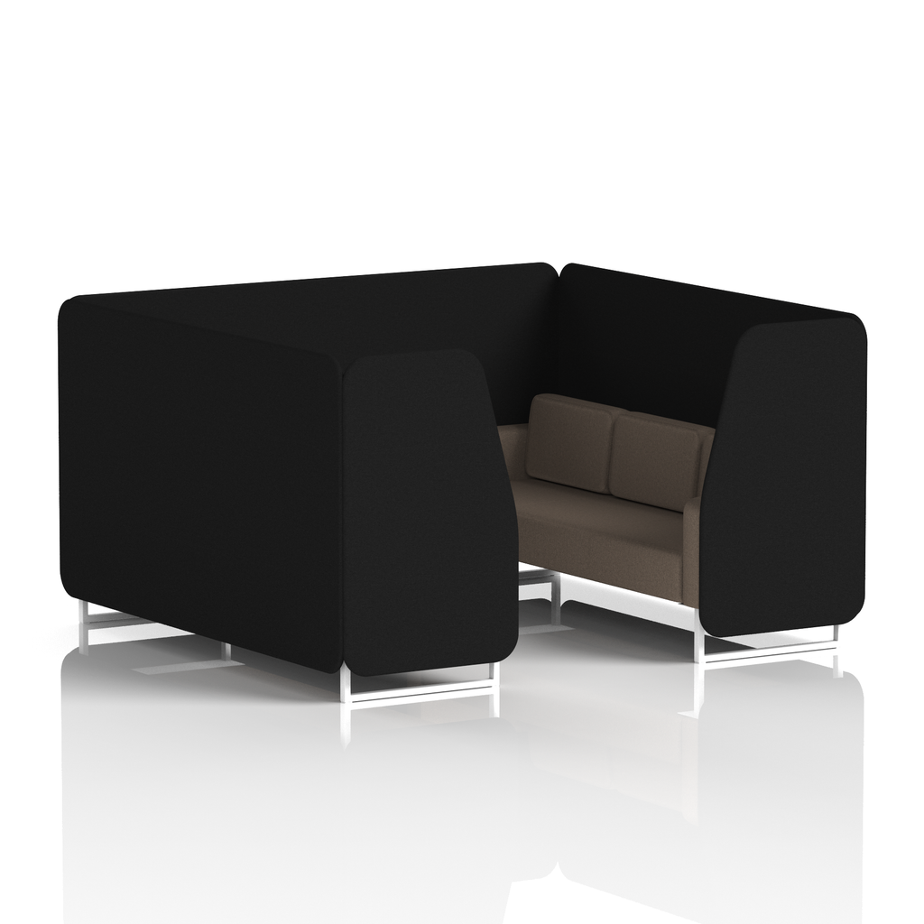Brixworth Booth With White Legs in Two Tone 6 Seater Partner Panels And Mix Sofa Band 4 - Synergy