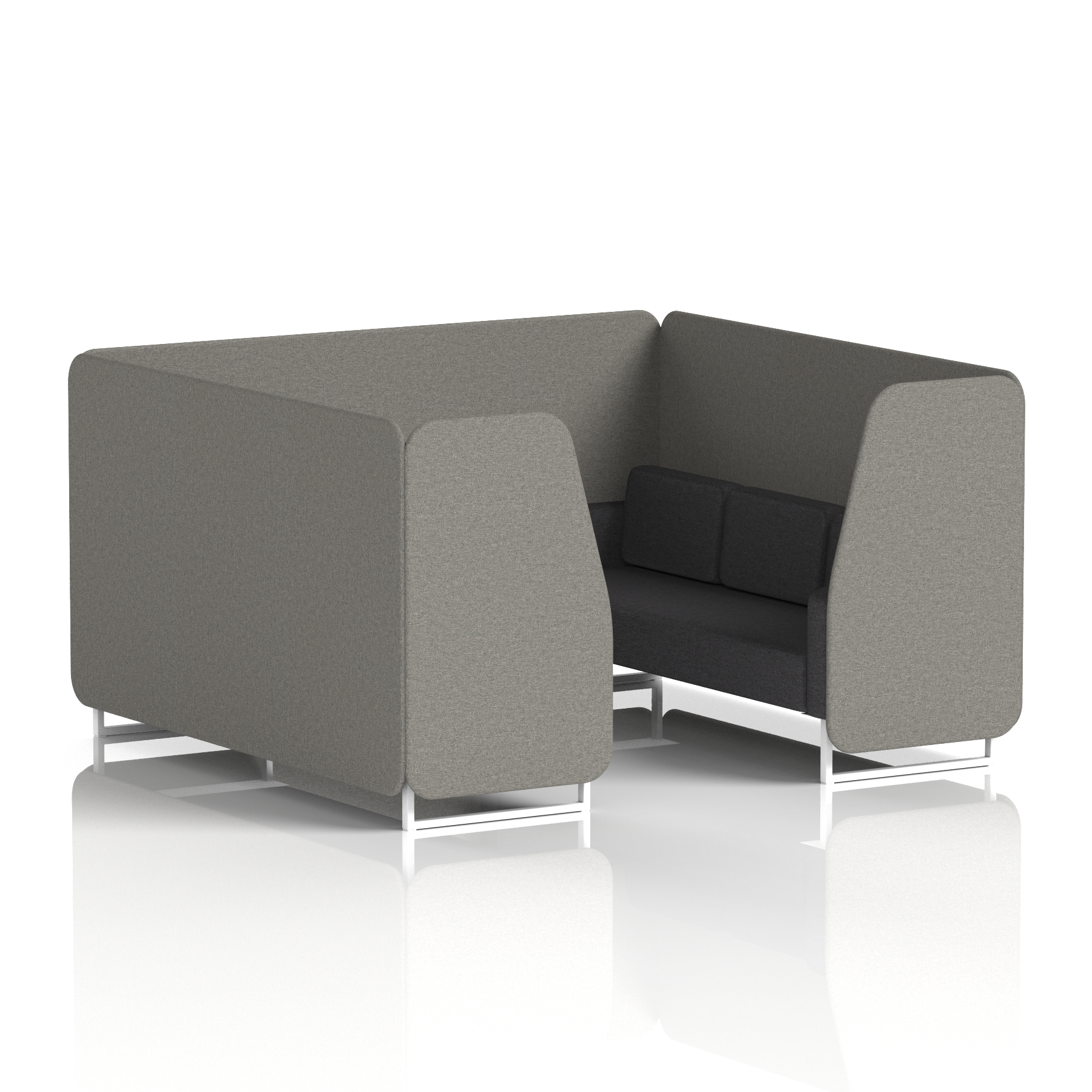 Brixworth Booth With White Legs in Two Tone 2 Seater Wed Panels And Affix Sofa Band 4 - Synergy