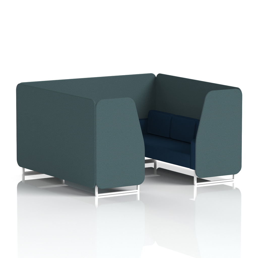 Brixworth Booth With White Legs in Two Tone 4 Seater Wed Panels And Affix Sofa Band 4 - Synergy