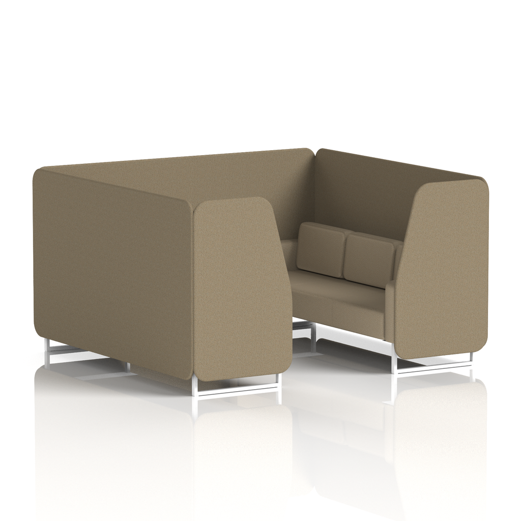Brixworth Booth With White Legs in Two Tone 2 Seater Handa Panels And Uto Sofa Band 5 - Sumi