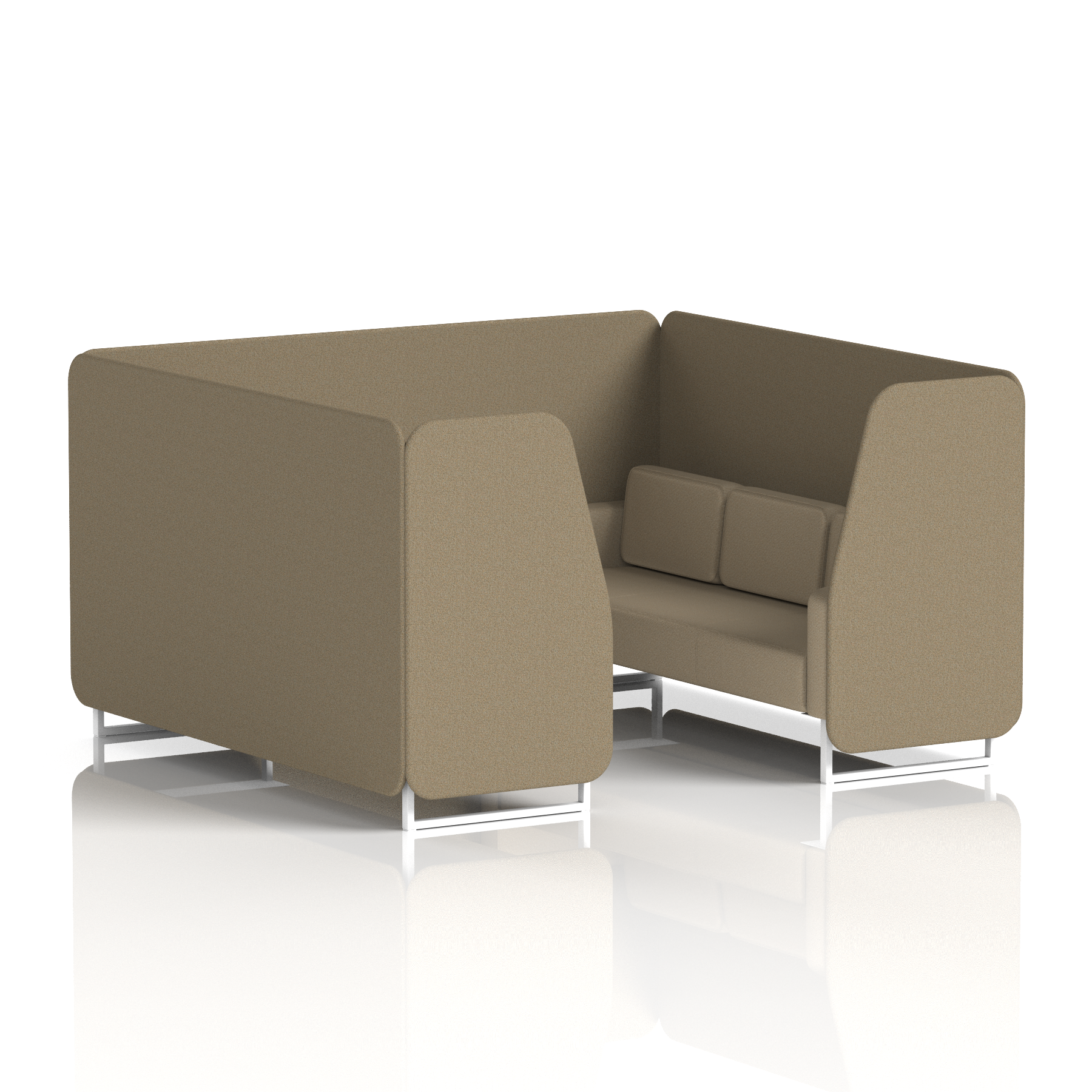 Brixworth Booth With White Legs in Two Tone 2 Seater Handa Panels And Uto Sofa Band 5 - Sumi