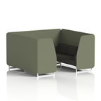 Brixworth Booth With White Legs in Two Tone 4 Seater Handa Panels And Uto Sofa Band 5 - Sumi