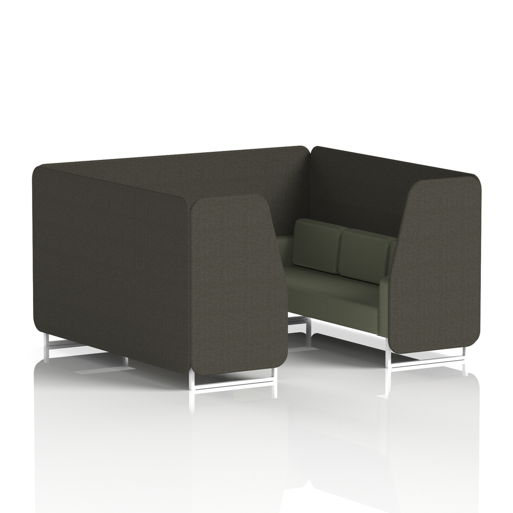 Brixworth Booth With White Legs in Two Tone 2 Seater Kobe Panels And Tokyo Sofa Band 5 - Sumi