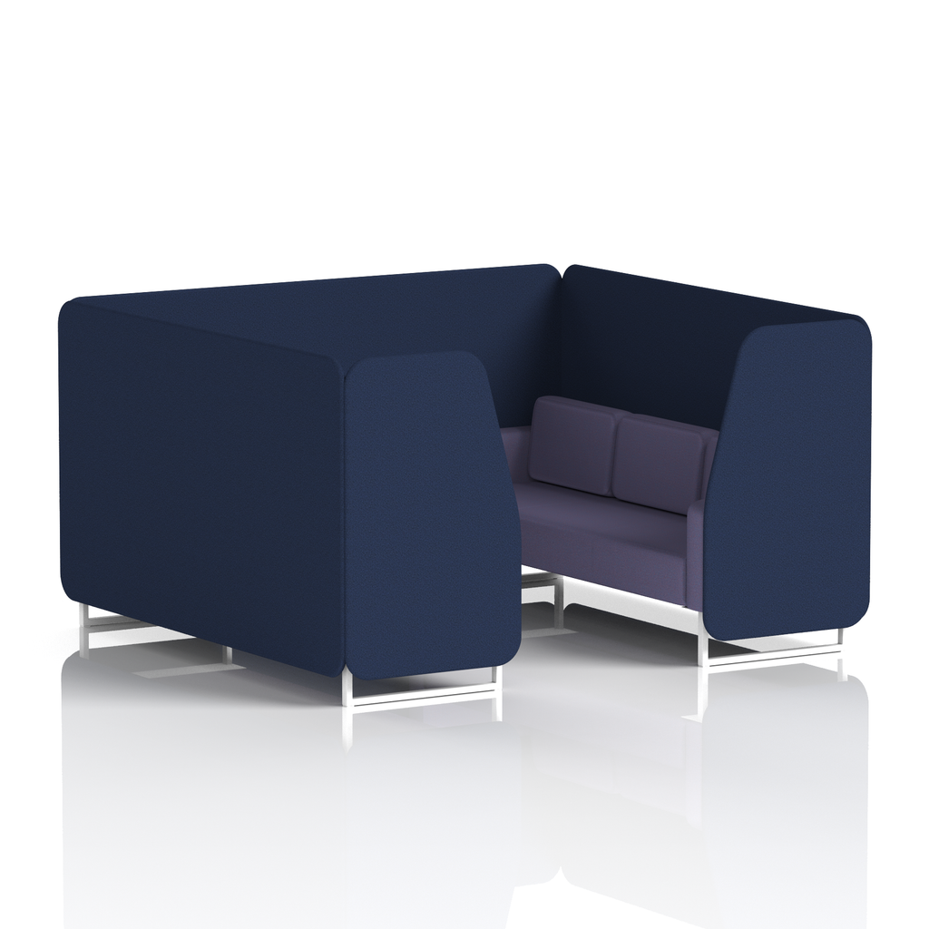 Brixworth Booth With White Legs in Two Tone 4 Seater Osaka Panels And Zen Sofa Band 5 - Sumi