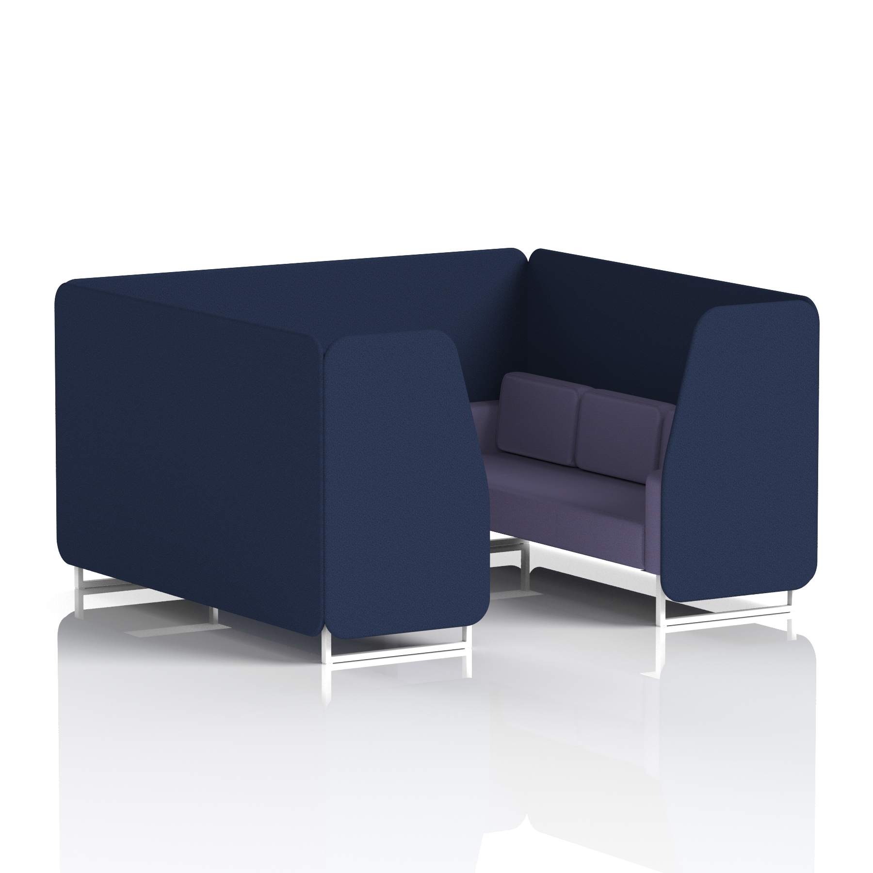 Brixworth Booth With White Legs in Two Tone 4 Seater Osaka Panels And Zen Sofa Band 5 - Sumi
