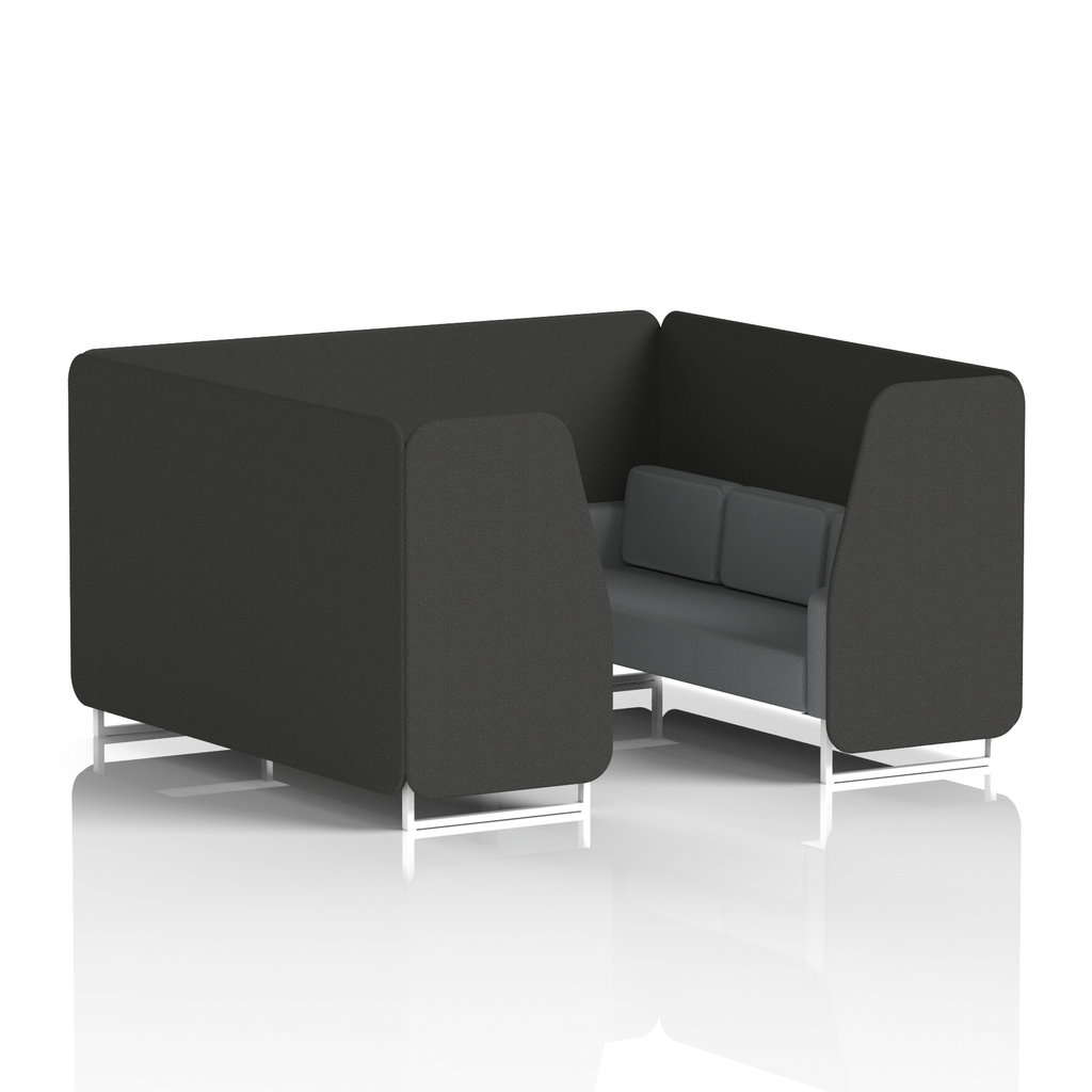 Brixworth Booth With White Legs in Two Tone 6 Seater Osaka Panels And Zen Sofa Band 5 - Sumi