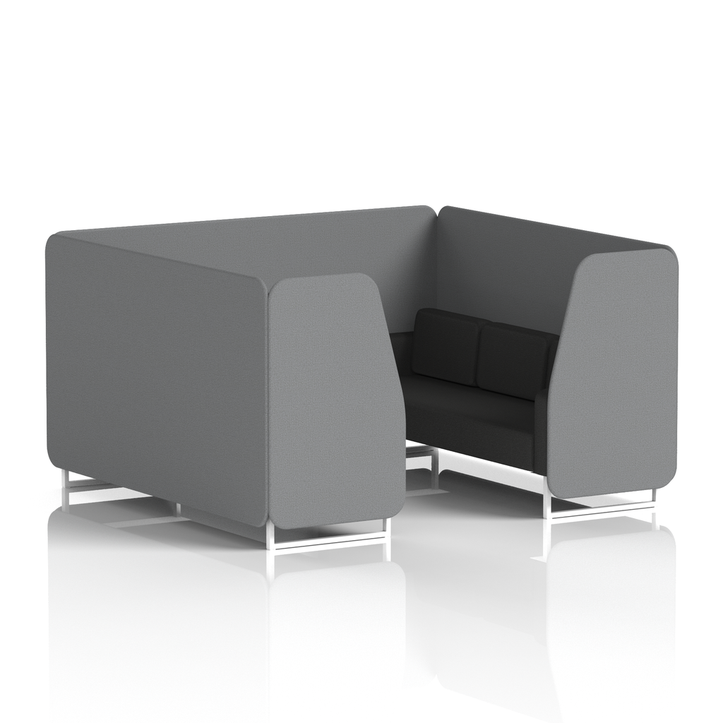 Brixworth Booth With White Legs in Two Tone 4 Seater Tokyo Panels And Kobe Sofa Band 5 - Sumi