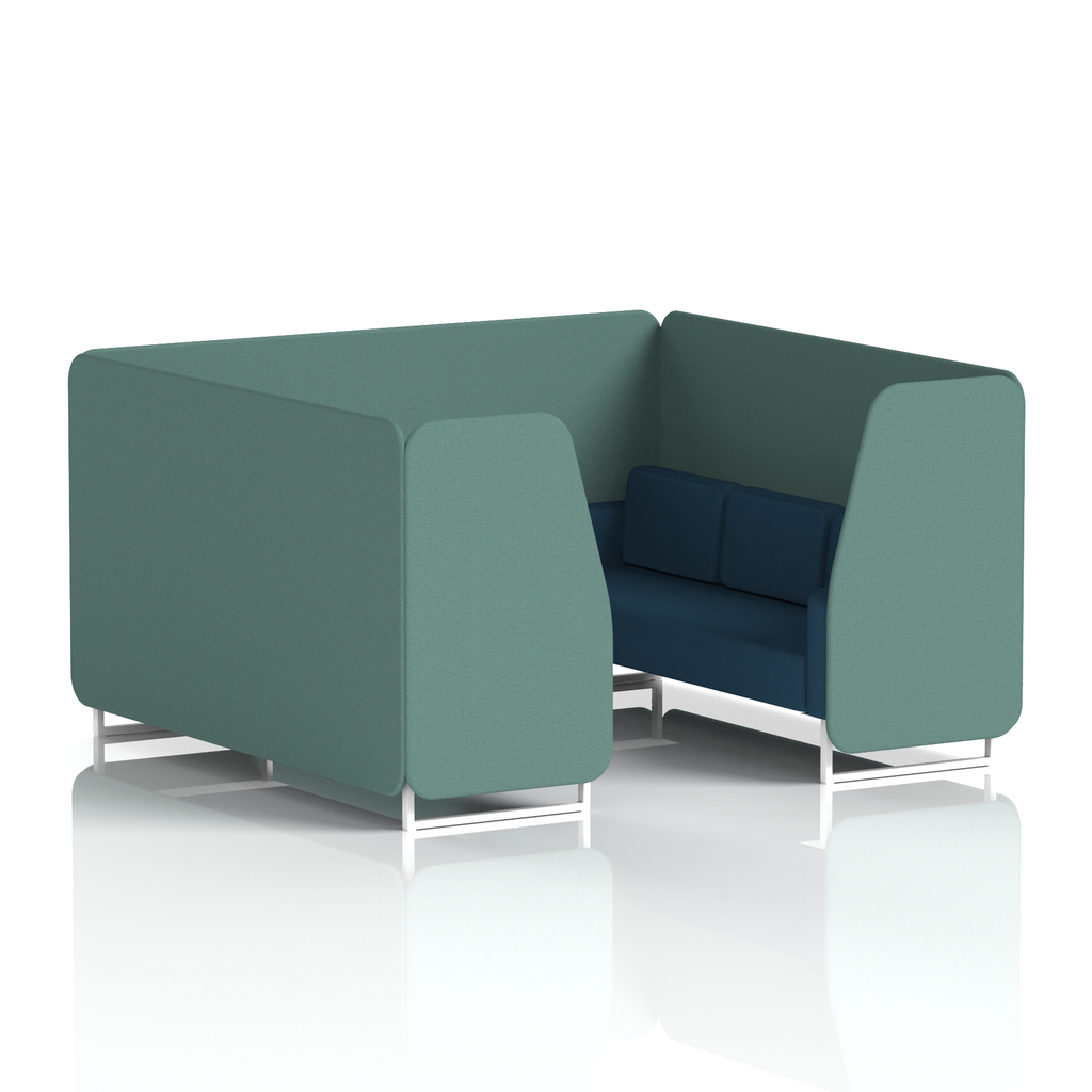Brixworth Booth With White Legs in Two Tone 2 Seater Uto Panels And Handa Sofa Band 5 - Sumi