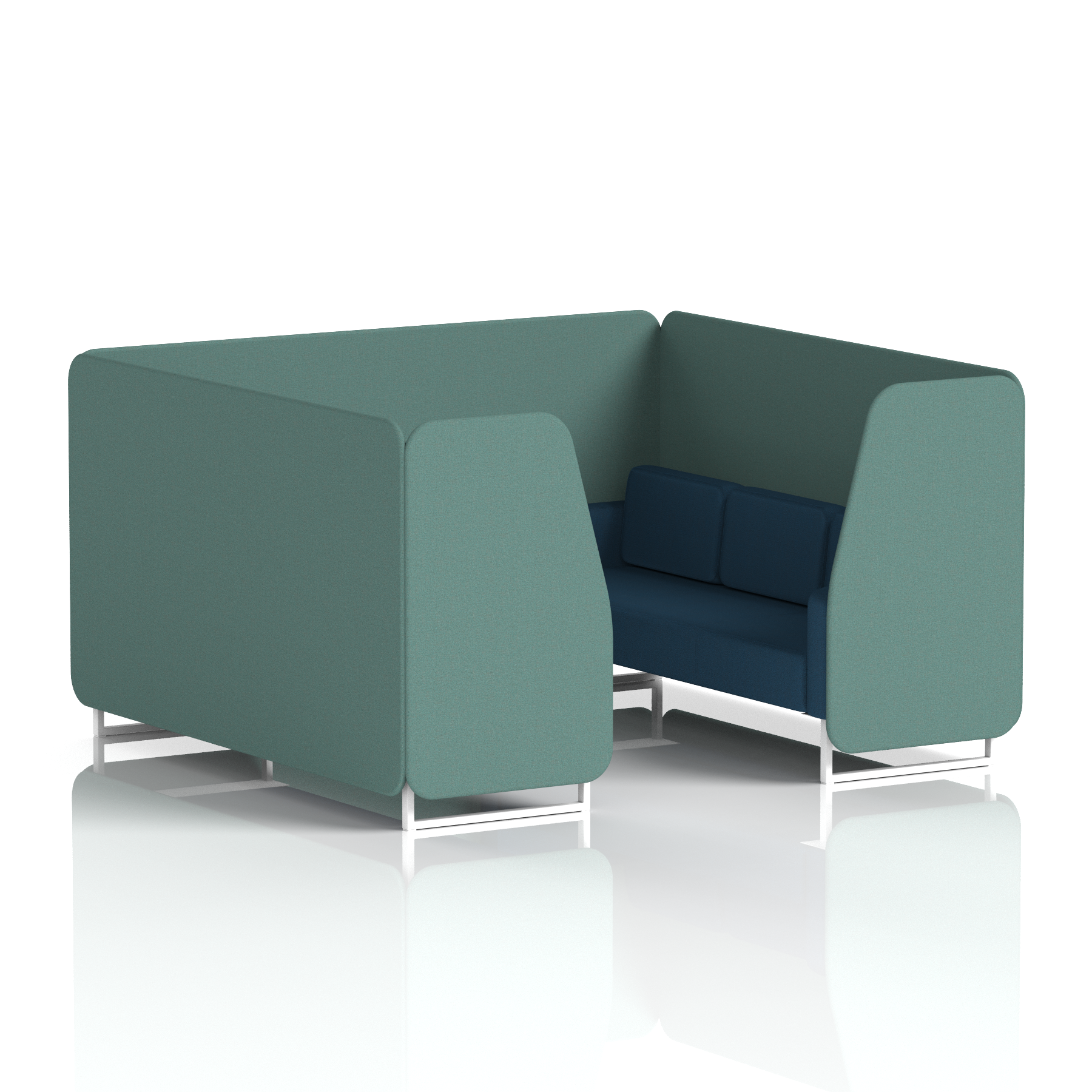 Brixworth Booth With White Legs in Two Tone 2 Seater Uto Panels And Handa Sofa Band 5 - Sumi