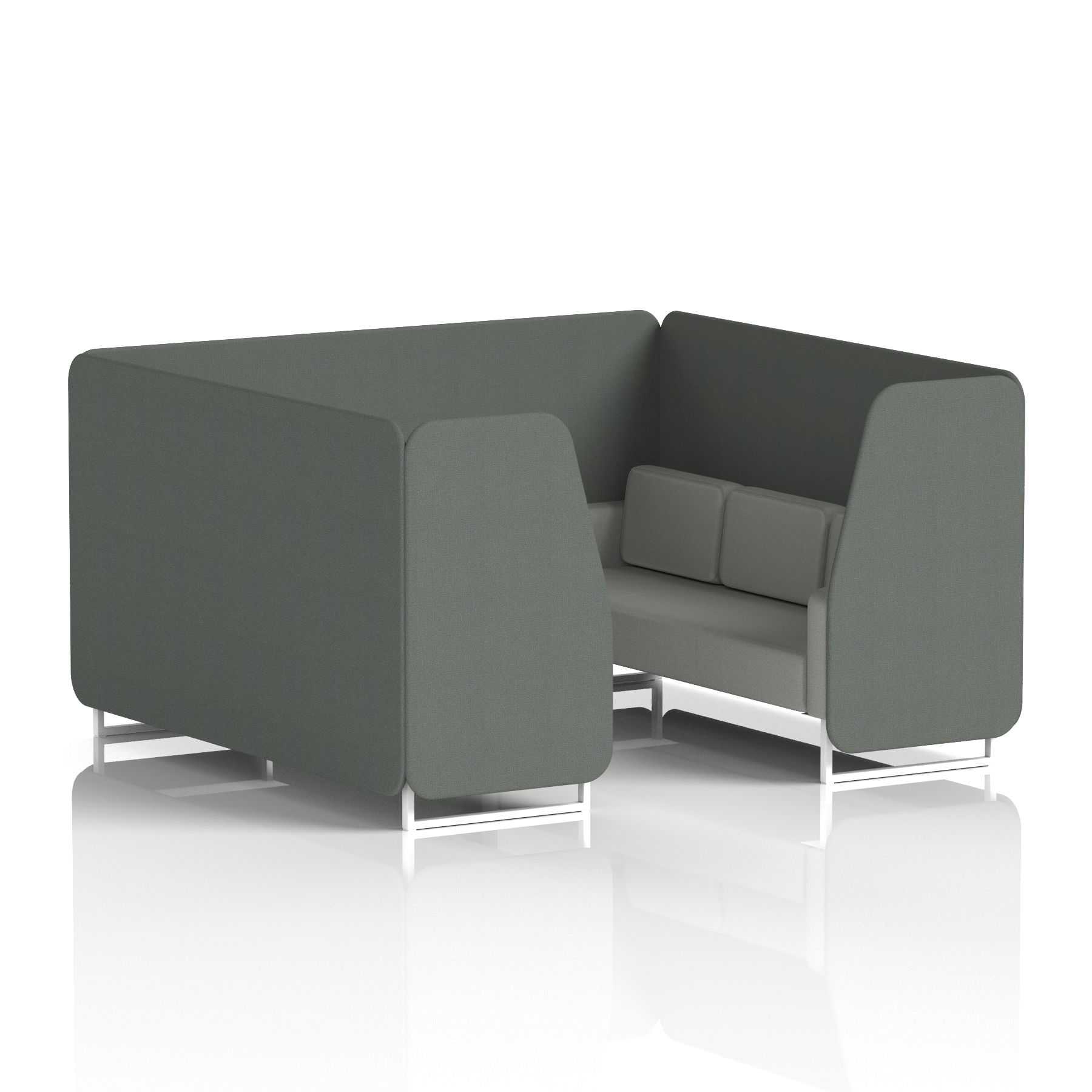 Brixworth Booth With White Legs in Two Tone 4 Seater Uto Panels And Handa Sofa Band 5 - Sumi