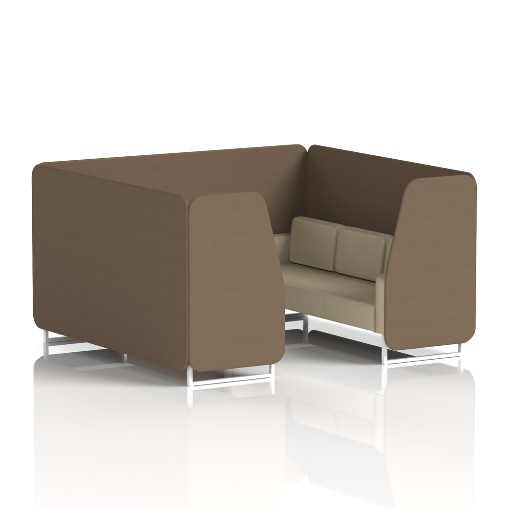 Brixworth Booth With White Legs in Two Tone 6 Seater Uto Panels And Handa Sofa Band 5 - Sumi