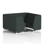 Brixworth Booth With White Legs And Black Table In Single Tone 4 Seater Mix Panels And Sofa Band 4 - Synergy
