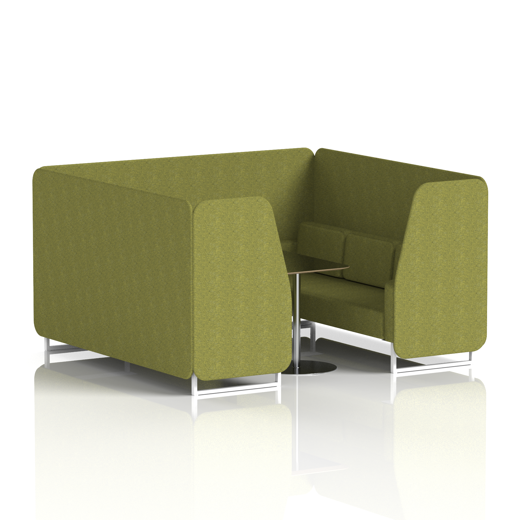 Brixworth Booth With White Legs And Black Table In Single Tone 2 Seater Order Panels And Sofa Band 4 - Synergy