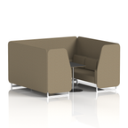 Brixworth Booth With White Legs And Black Table In Single Tone 2 Seater Handa Panels And Sofa Band 5 - Sumi