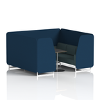 Brixworth Booth With White Legs And Black Table In Two Tone 4 Seater Partner Panels And Mix Sofa Band 4 - Synergy
