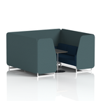 Brixworth Booth With White Legs And Black Table In Two Tone 4 Seater Wed Panels And Affix Sofa Band 4 - Synergy