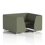 Brixworth Booth With White Legs And Black Table In Two Tone 4 Seater Handa Panels And Uto Sofa Band 5 - Sumi
