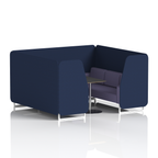 Brixworth Booth With White Legs And Black Table In Two Tone 4 Seater Osaka Panels And Zen Sofa Band 5 - Sumi