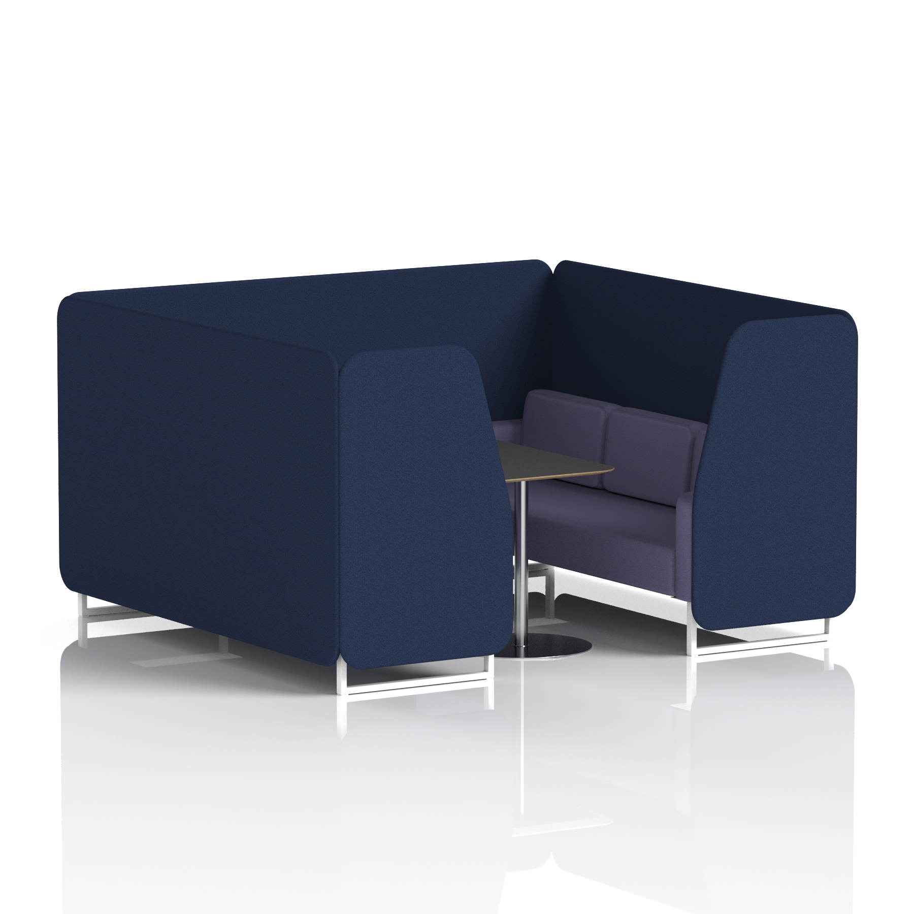 Brixworth Booth With White Legs And Black Table In Two Tone 4 Seater Osaka Panels And Zen Sofa Band 5 - Sumi