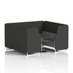 Brixworth Booth With White Legs And Black Table In Two Tone 6 Seater Osaka Panels And Zen Sofa Band 5 - Sumi