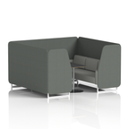 Brixworth Booth With White Legs And Black Table In Two Tone 4 Seater Uto Panels And Handa Sofa Band 5 - Sumi