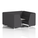 Brixworth Booth With White Legs And Grey Table In Single Tone 2 Seater Partner Panels And Sofa Band 4 - Synergy
