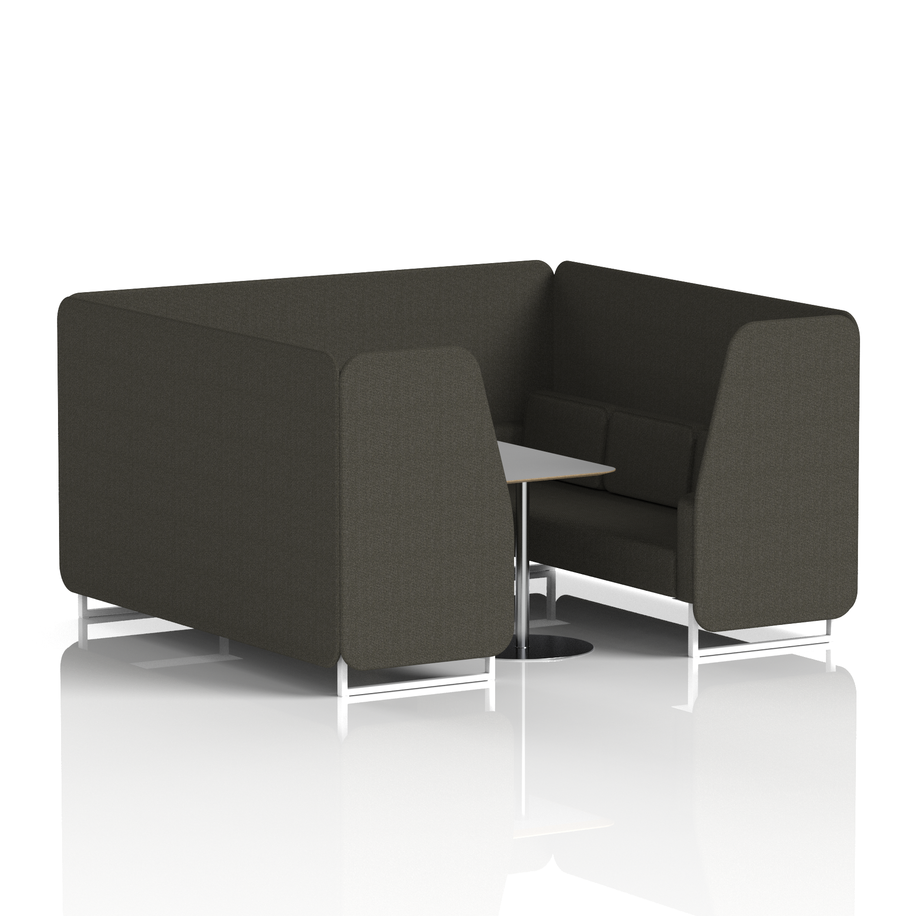 Brixworth Booth With White Legs And Grey Table In Single Tone 2 Seater Kobe Panels And Sofa Band 5 - Sumi