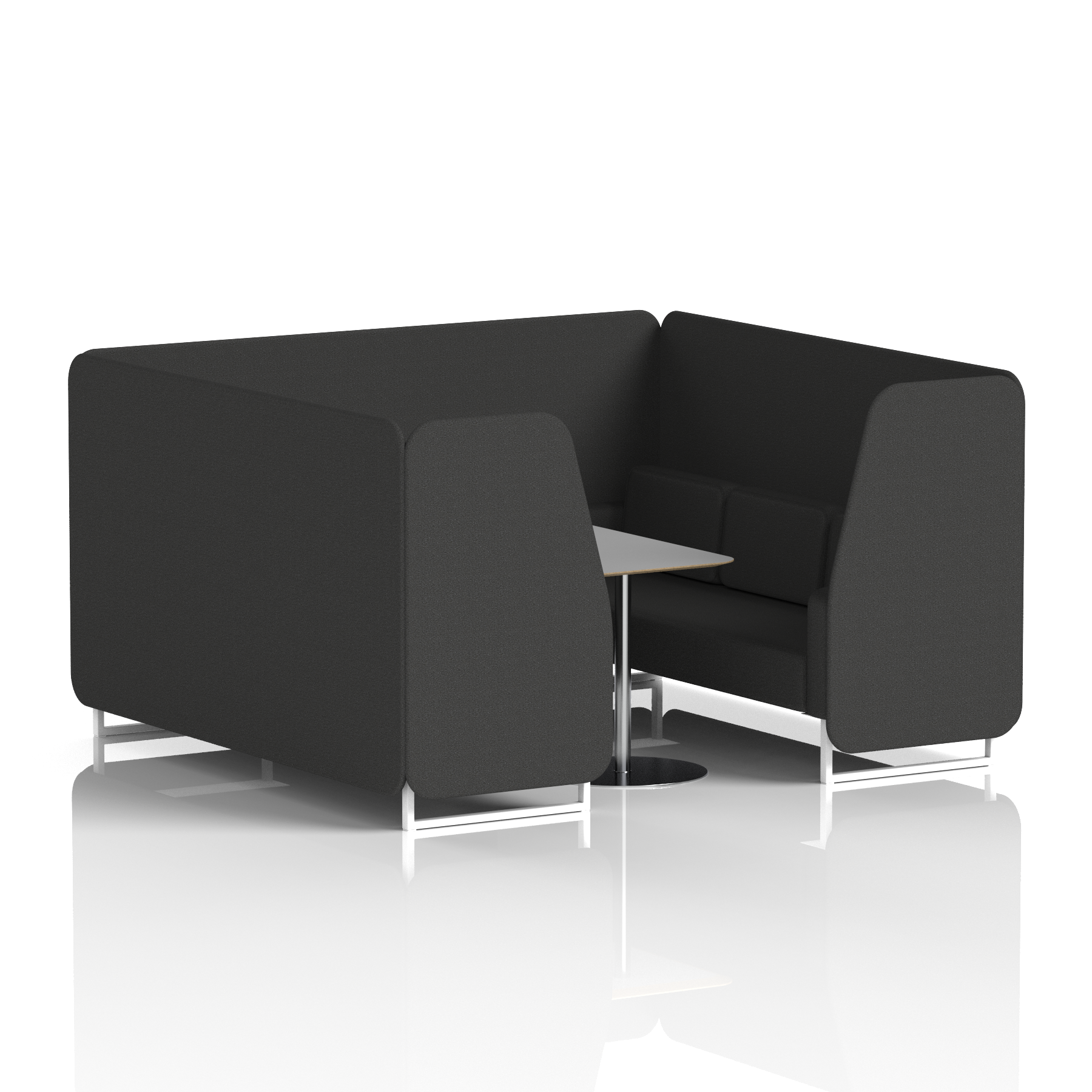 Brixworth Booth With White Legs And Grey Table In Single Tone 6 Seater Osaka Panels And Sofa Band 5 - Sumi