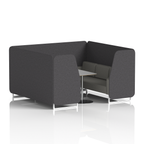 Brixworth Booth With White Legs And Grey Table In Two Tone 2 Seater Partner Panels And Mix Sofa Band 4 - Synergy