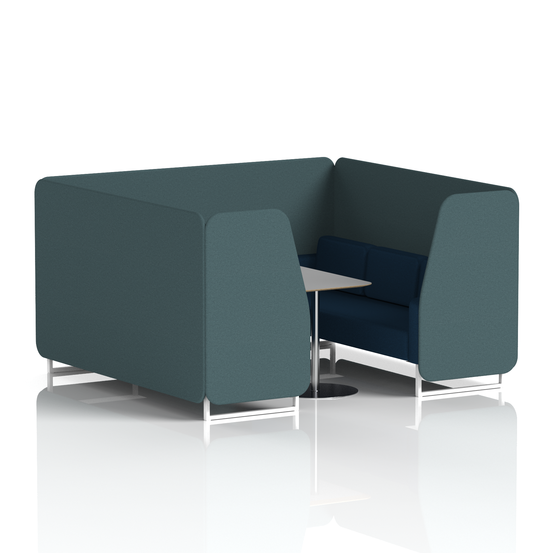 Brixworth Booth With White Legs And Grey Table In Two Tone 4 Seater Wed Panels And Affix Sofa Band 4 - Synergy