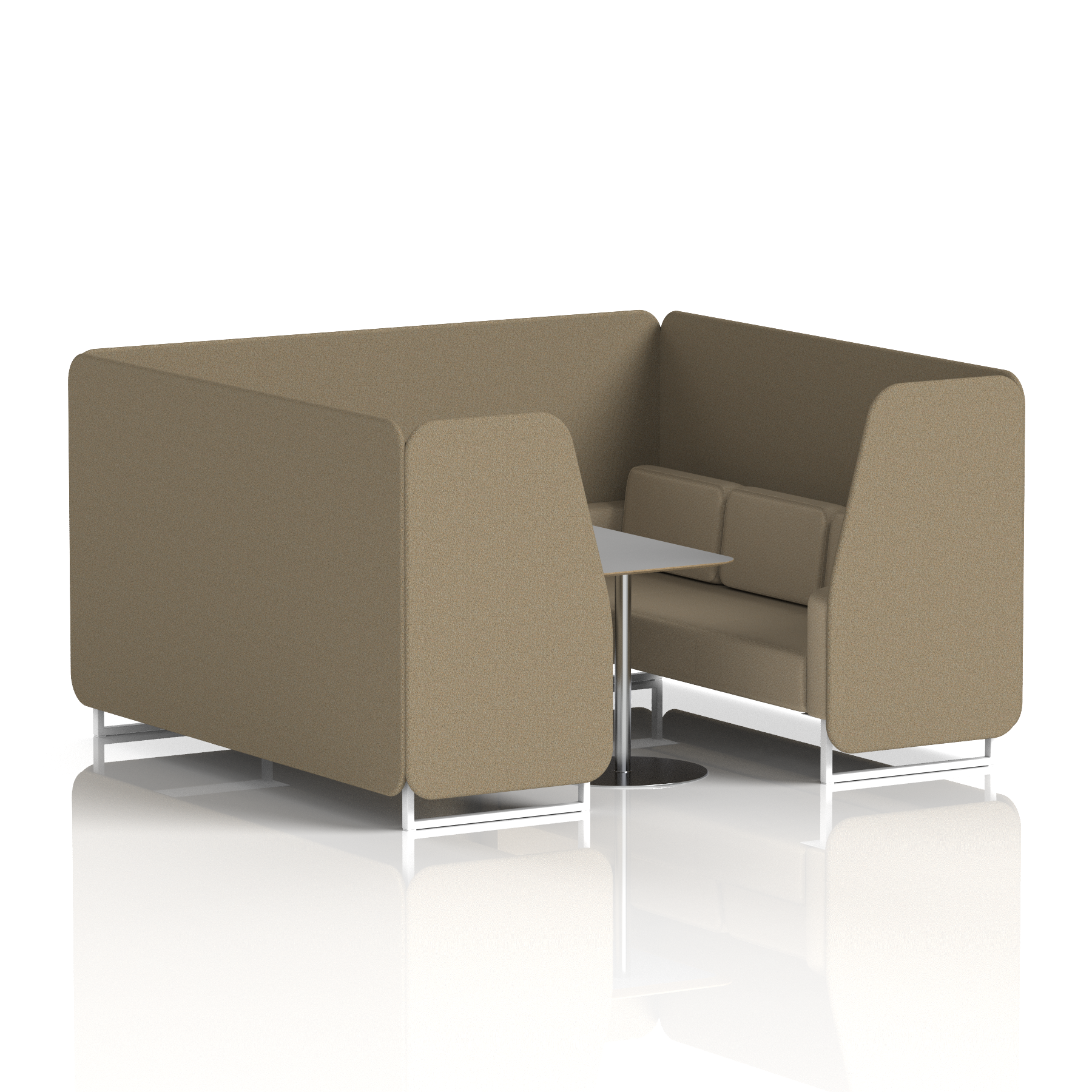 Brixworth Booth With White Legs And Grey Table In Two Tone 2 Seater Handa Panels And Uto Sofa Band 5 - Sumi