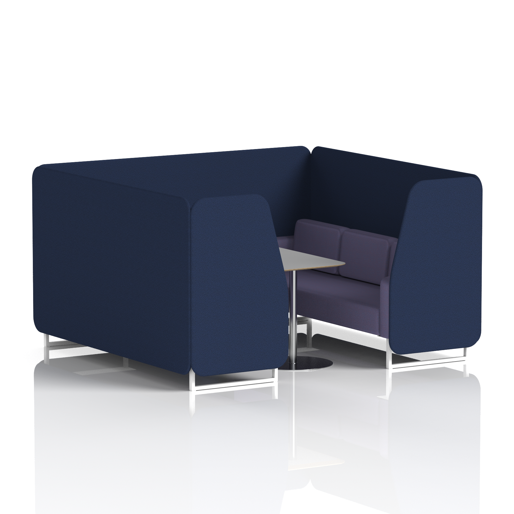 Brixworth Booth With White Legs And Grey Table In Two Tone 4 Seater Osaka Panels And Zen Sofa Band 5 - Sumi