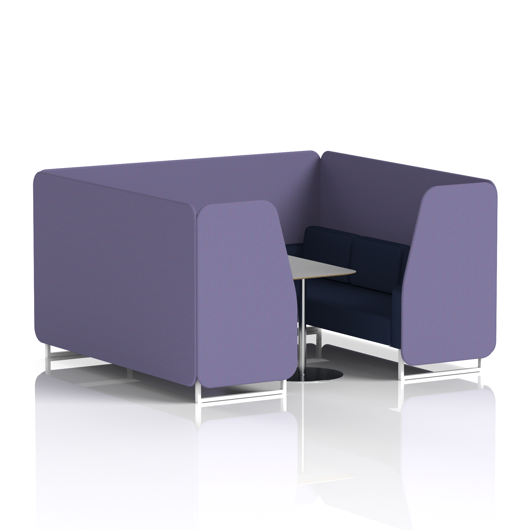 Brixworth Booth With White Legs And Grey Table In Two Tone 2 Seater Tokyo Panels And Kobe Sofa Band 5 - Sumi