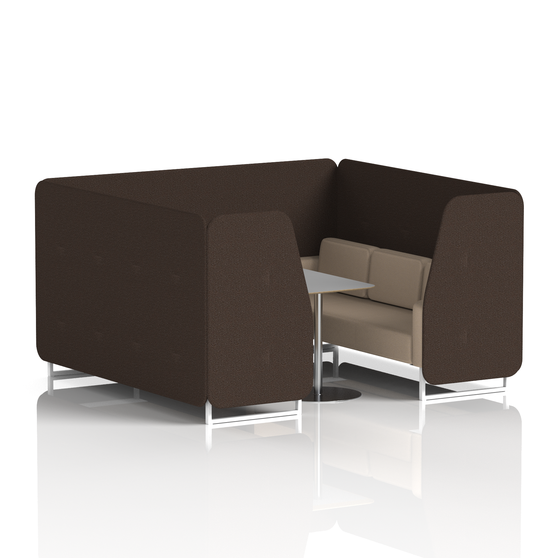 Brixworth Booth With White Legs And Grey Table In Two Tone 6 Seater Tokyo Panels And Kobe Sofa Band 5 - Sumi