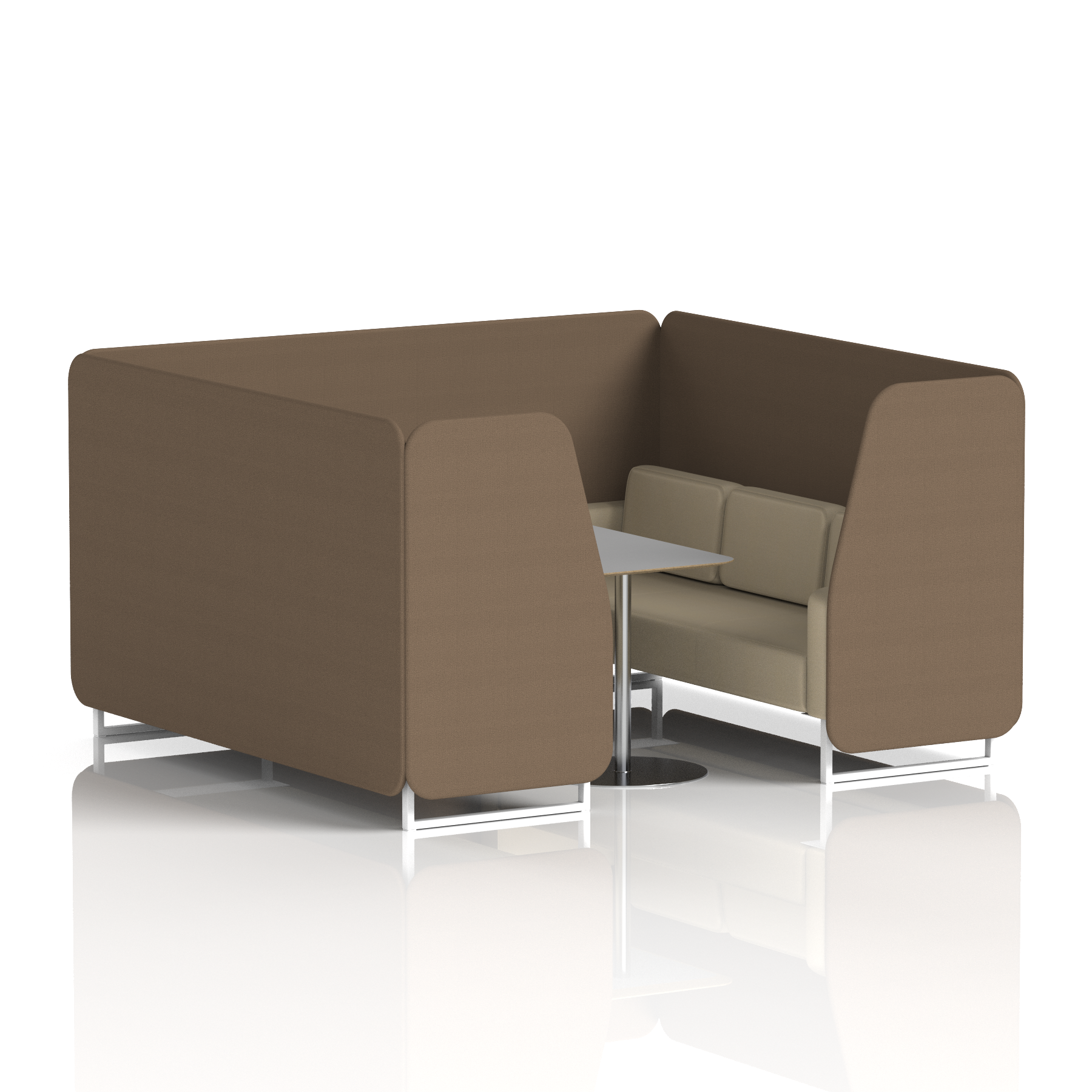 Brixworth Booth With White Legs And Grey Table In Two Tone 6 Seater Uto Panels And Handa Sofa Band 5 - Sumi