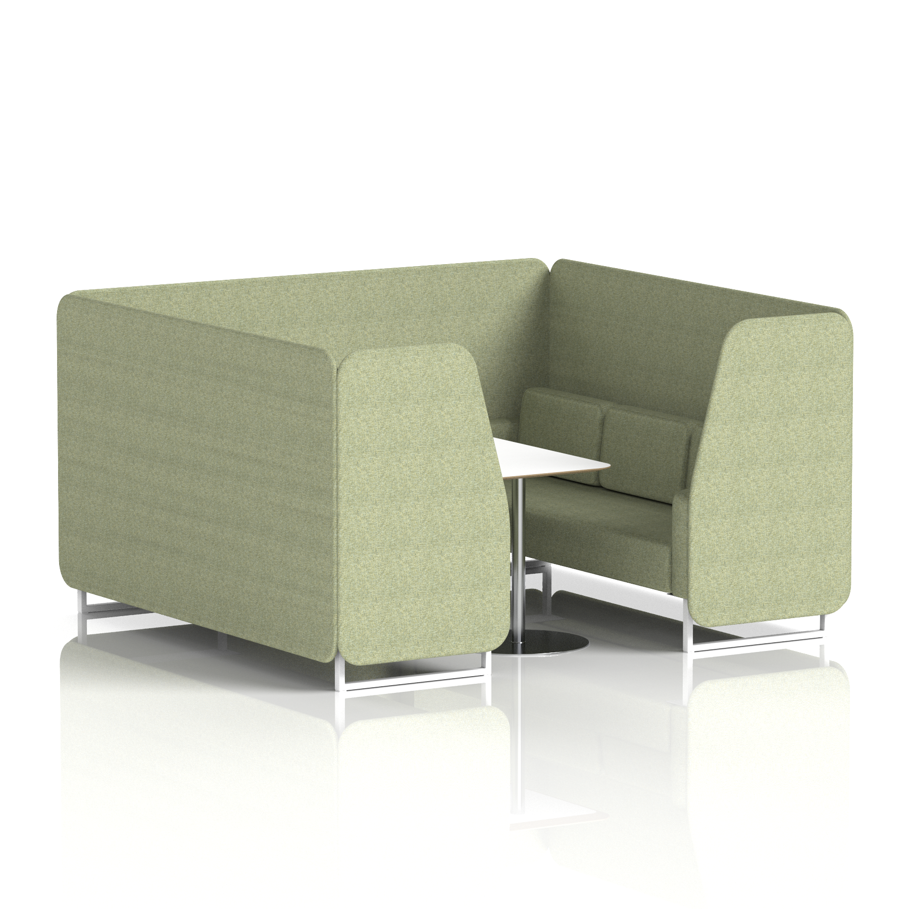 Brixworth Booth With White Legs And White Table In Single Tone 2 Seater Mix Panels And Sofa Band 4 - Synergy