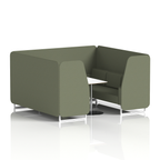 Brixworth Booth With White Legs And White Table In Single Tone 4 Seater Handa Panels And Sofa Band 5 - Sumi