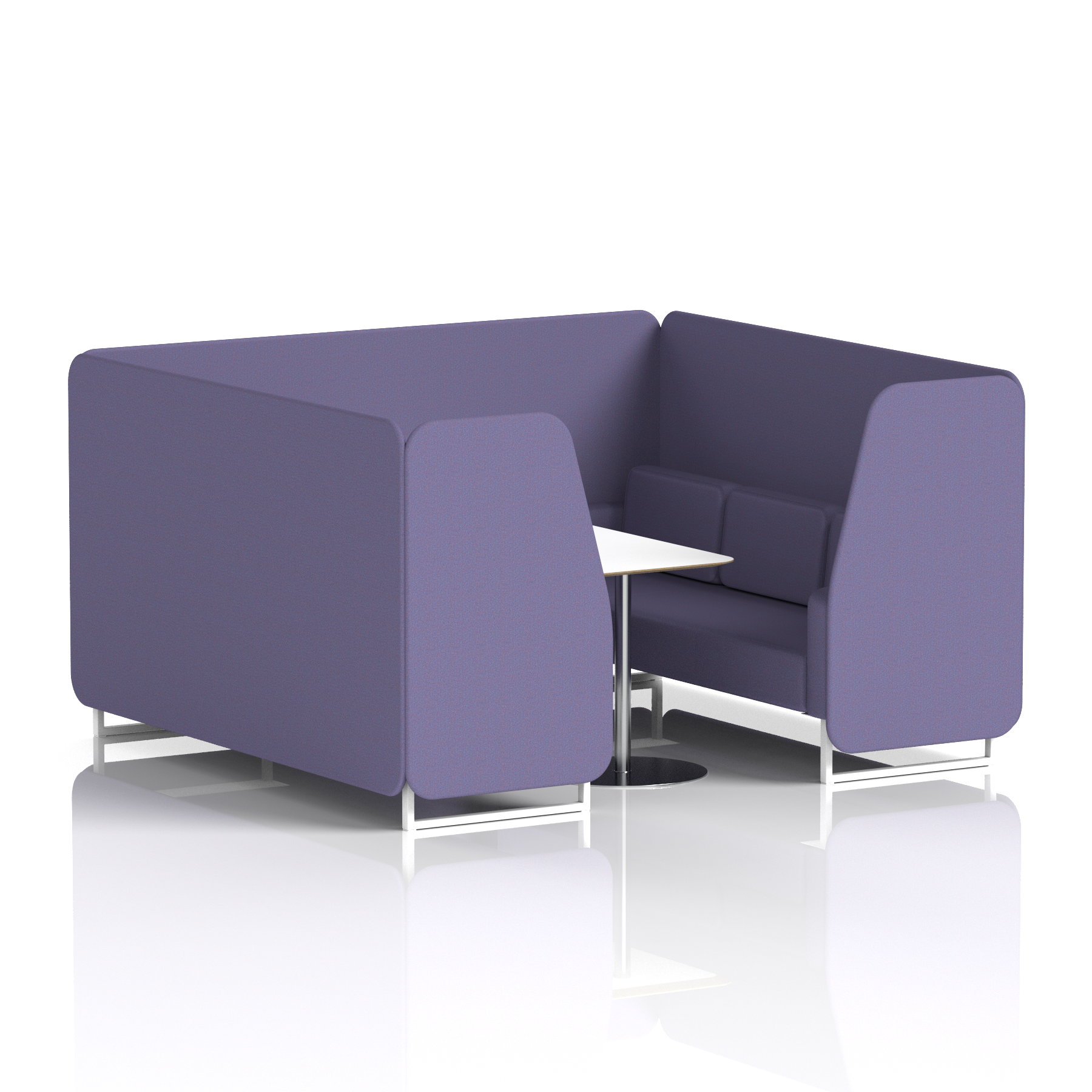 Brixworth Booth With White Legs And White Table In Single Tone 2 Seater Tokyo Panels And Sofa Band 5 - Sumi