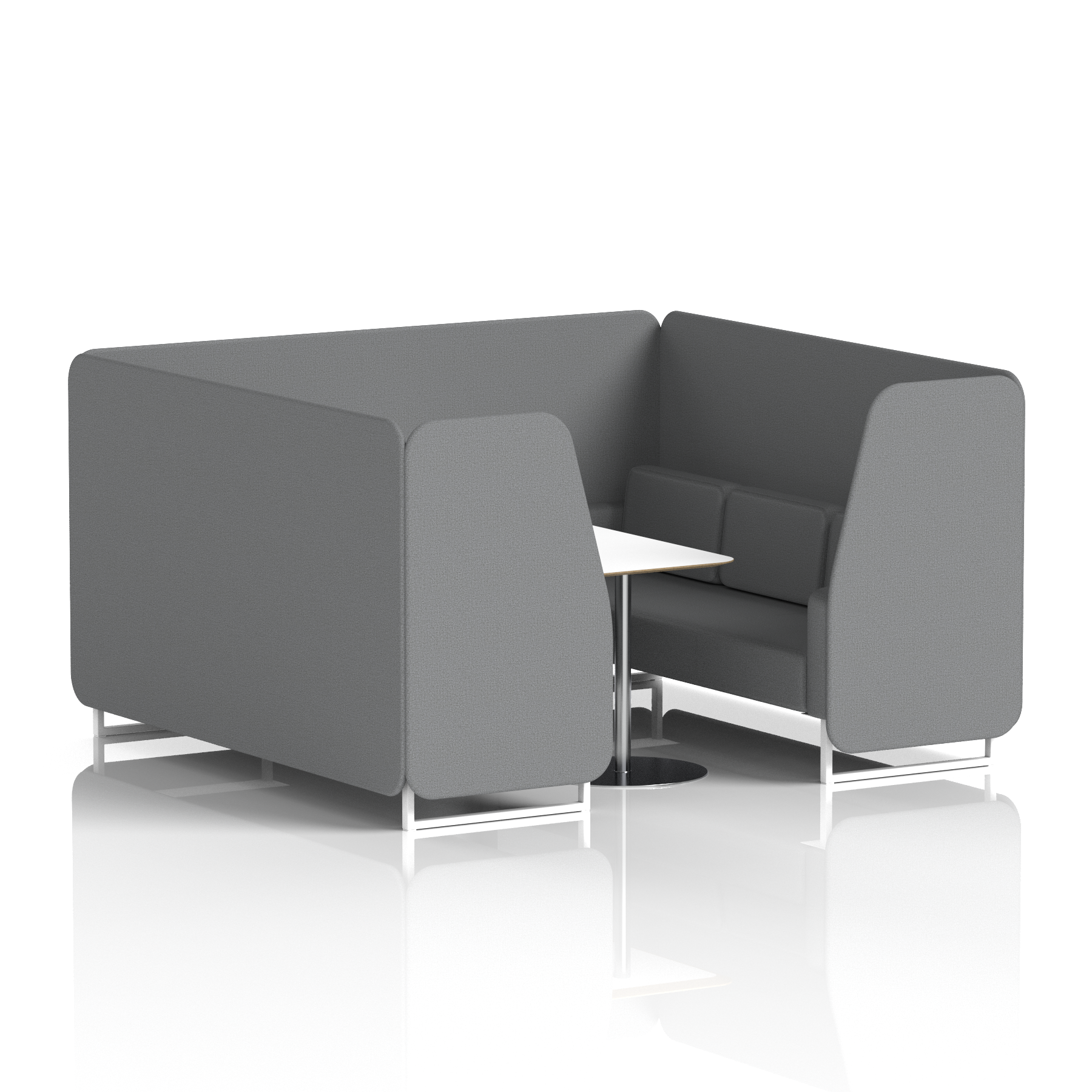 Brixworth Booth With White Legs And White Table In Single Tone 4 Seater Tokyo Panels And Sofa Band 5 - Sumi