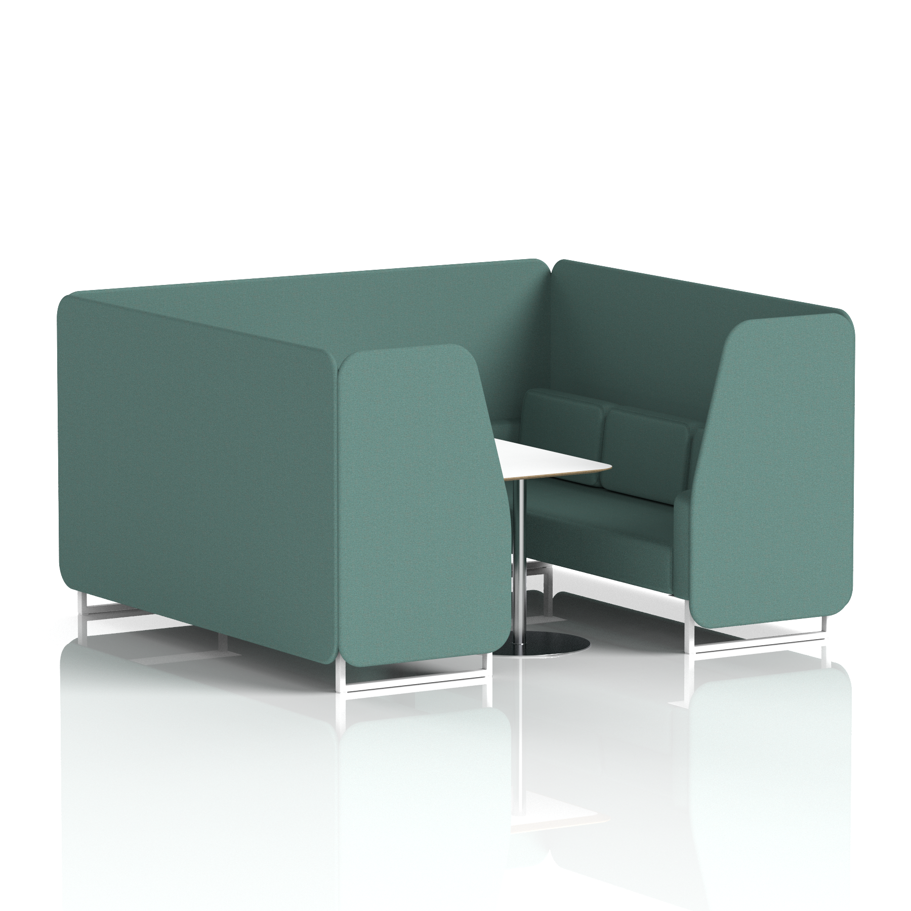 Brixworth Booth With White Legs And White Table In Single Tone 2 Seater Uto Panels And Sofa Band 5 - Sumi