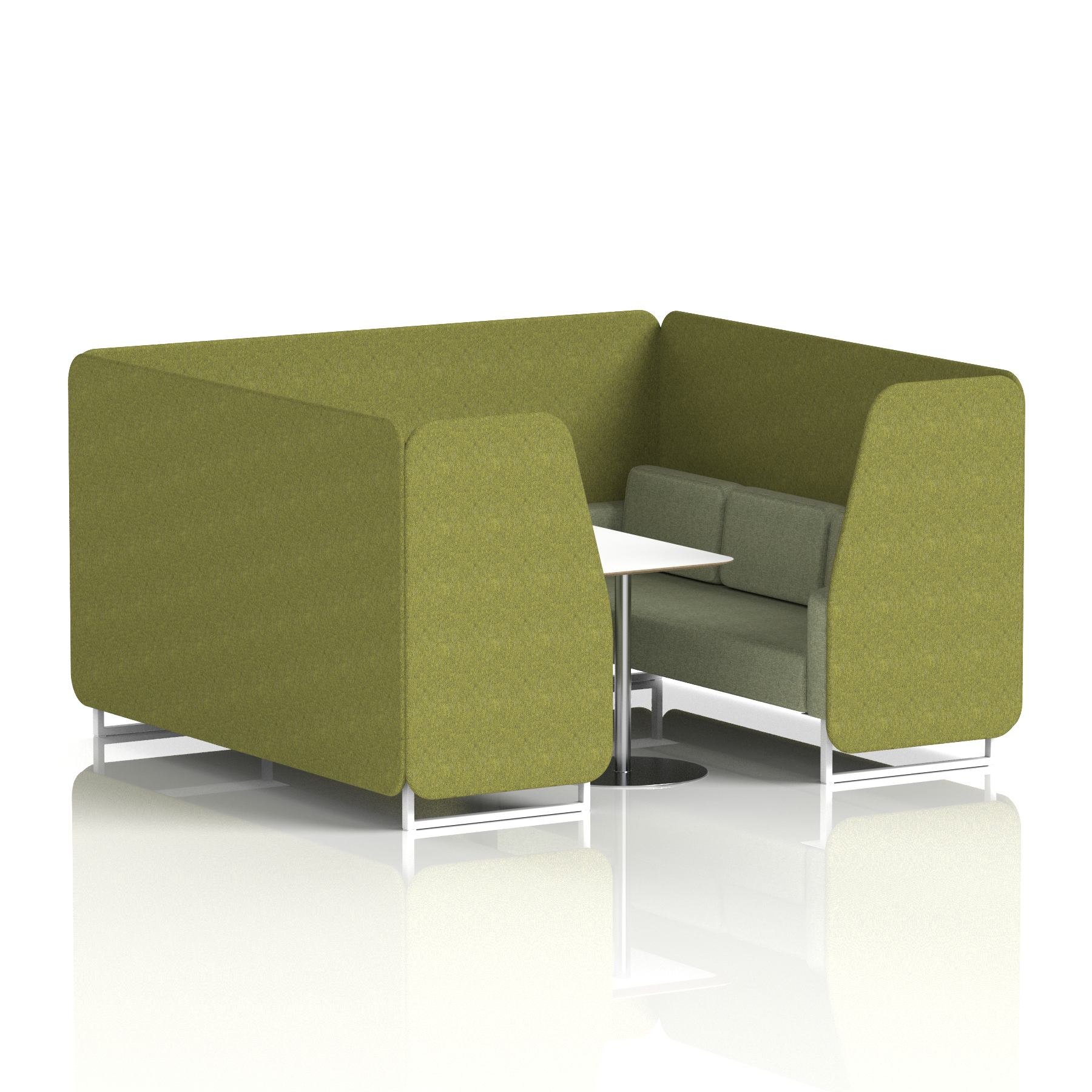 Brixworth Booth With White Legs And White Table In Two Tone 2 Seater Order Panels And Alike Sofa Band 4 - Synergy