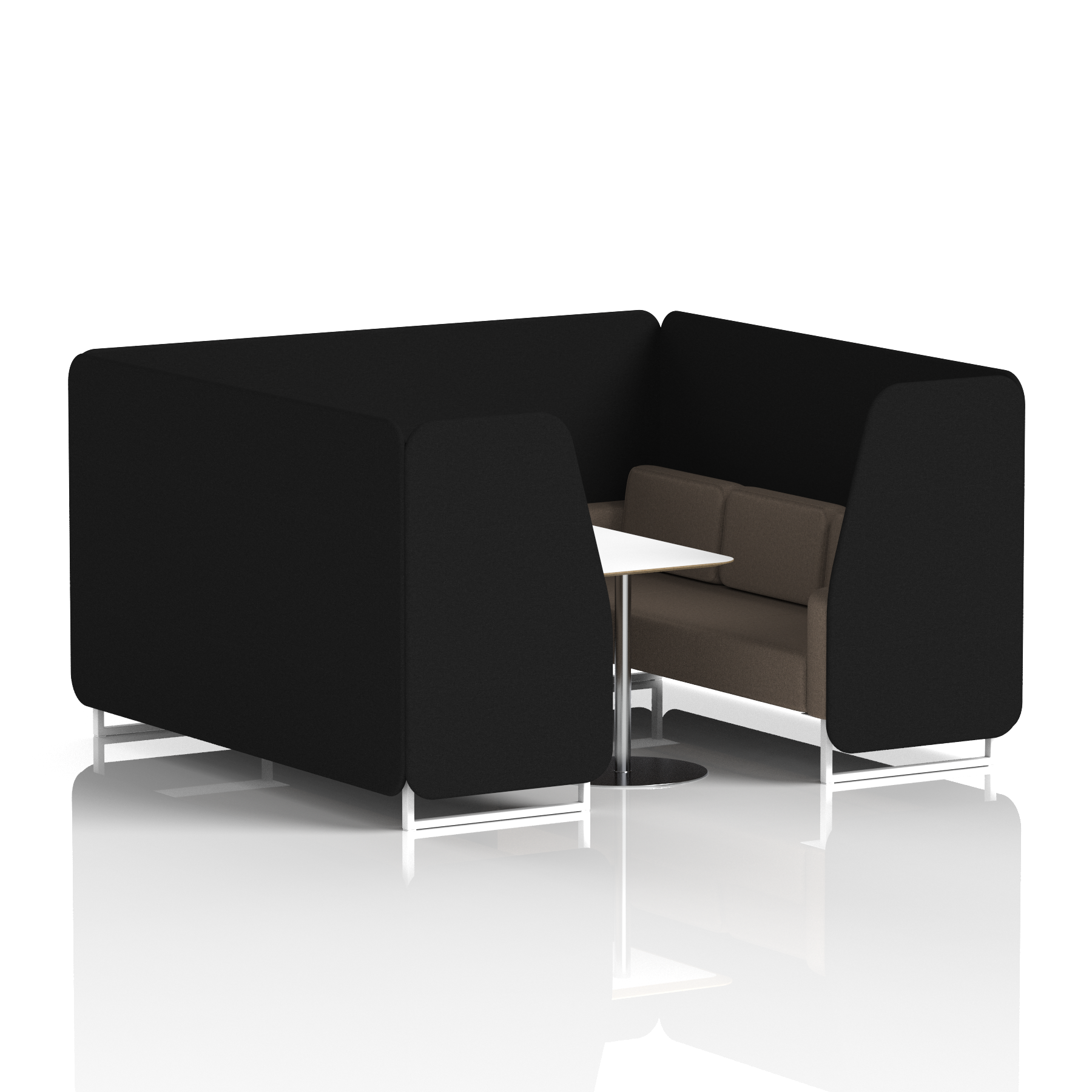 Brixworth Booth With White Legs And White Table In Two Tone 6 Seater Partner Panels And Mix Sofa Band 4 - Synergy