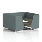 Brixworth Booth With White Legs And White Table In Two Tone 6 Seater Kobe Panels And Tokyo Sofa Band 5 - Sumi