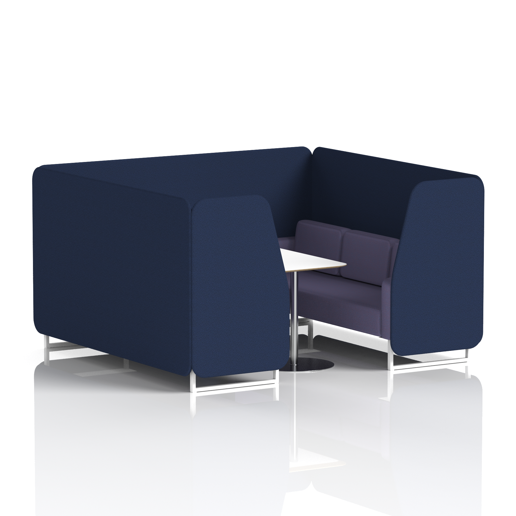 Brixworth Booth With White Legs And White Table In Two Tone 4 Seater Osaka Panels And Zen Sofa Band 5 - Sumi