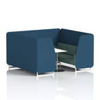Brixworth Booth With White Legs And White Table In Two Tone 4 Seater Zen Panels And Osaka Sofa Band 5 - Sumi
