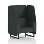 Brixworth Open Booth With Black Legs in Single Tone 1 Seater Charcoal Panels And Sofa Band 1 - Rivet
