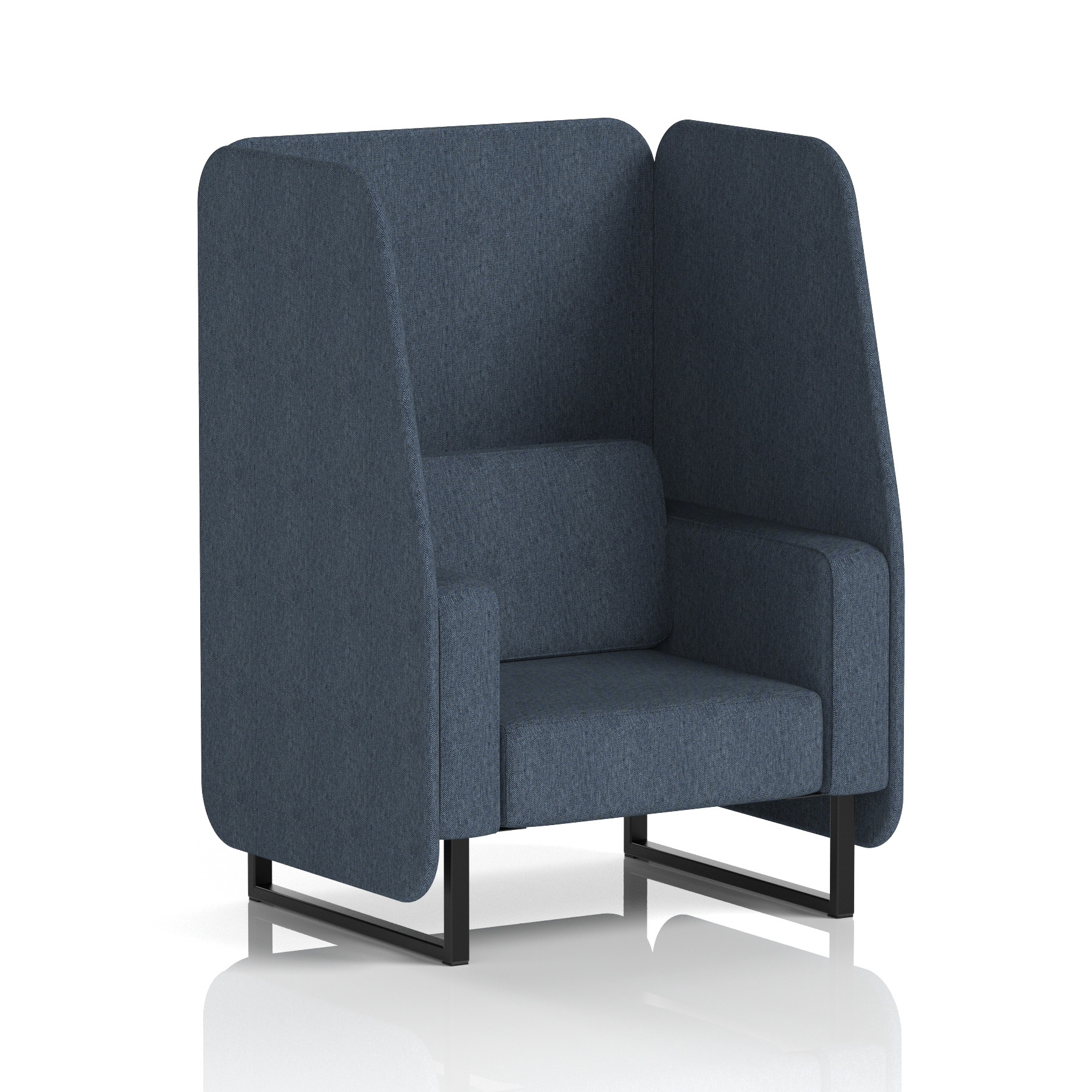 Brixworth Open Booth With Black Legs in Single Tone 2 Seater Charcoal Panels And Sofa Band 1 - Rivet