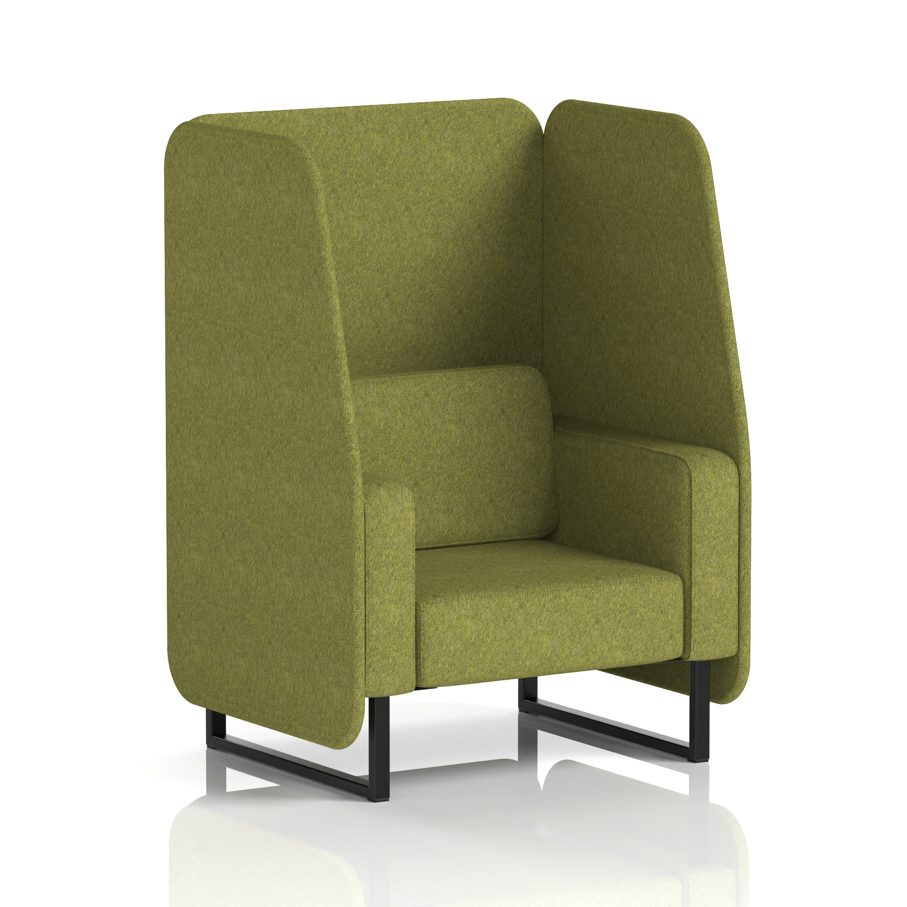 Brixworth Open Booth With Black Legs in Single Tone 3 Seater Charcoal Panels And Sofa Band 1 - Rivet