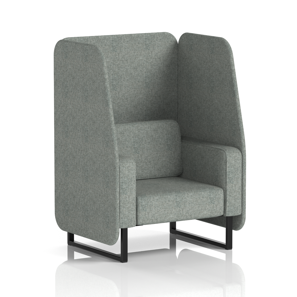 Brixworth Open Booth With Black Legs in Single Tone 1 Seater Burnish Panels And Sofa Band 1 - Rivet